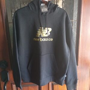 New Balance Men's Black Sweater with Gold Logo